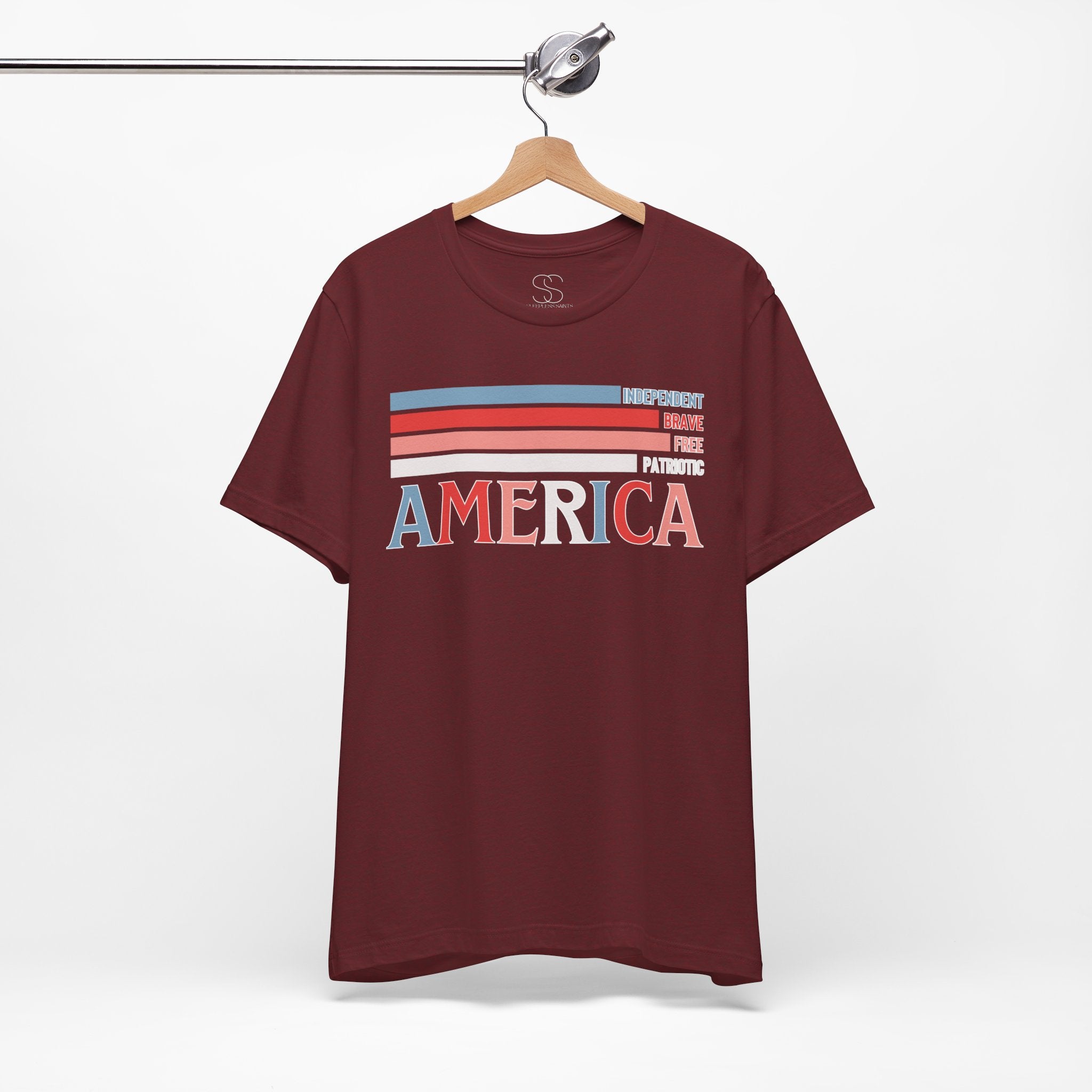 America Patriotic T-Shirt – Retro Stars & Stripes Graphic Tee