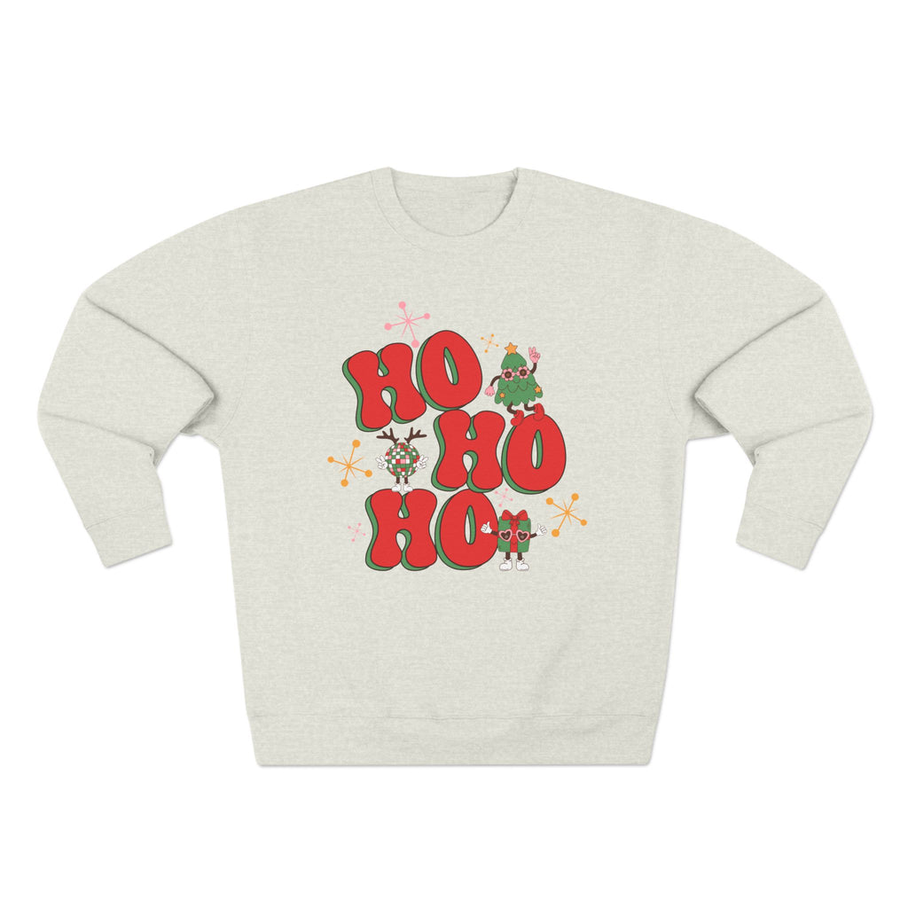 Ho Ho Ho Christmas Sweatshirt — Festive Elf & Reindeer Holiday Crewneck