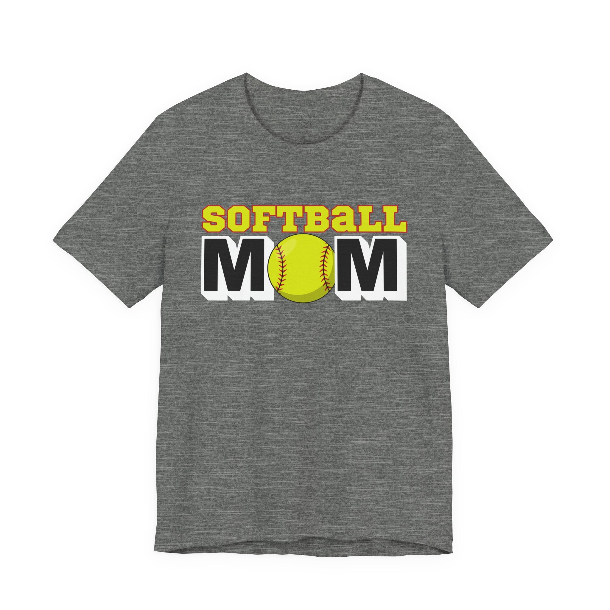 Softball Mom T-Shirt — Yellow Softball Graphic Tee for Baseball/Softball Moms