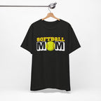 Softball Mom T-Shirt — Yellow Softball Graphic Tee for Baseball/Softball Moms