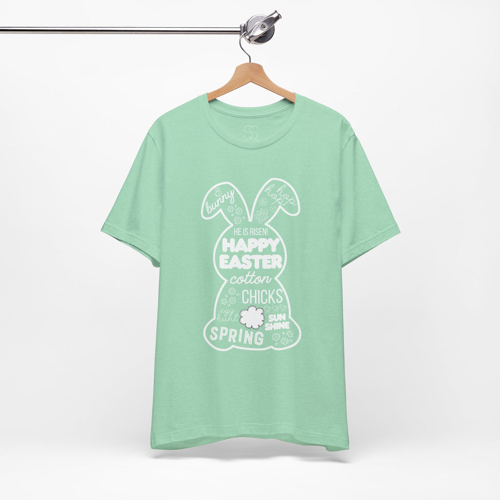 Easter Bunny Typography Tee — "Happy Easter" Spring Graphic T-Shirt