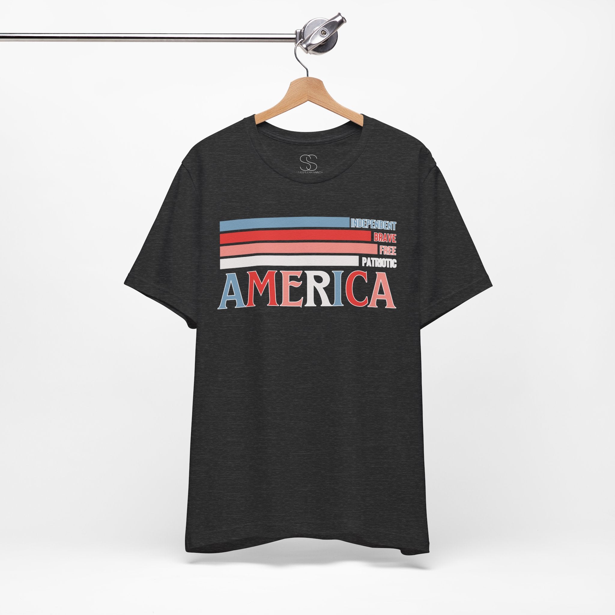America Patriotic T-Shirt – Retro Stars & Stripes Graphic Tee