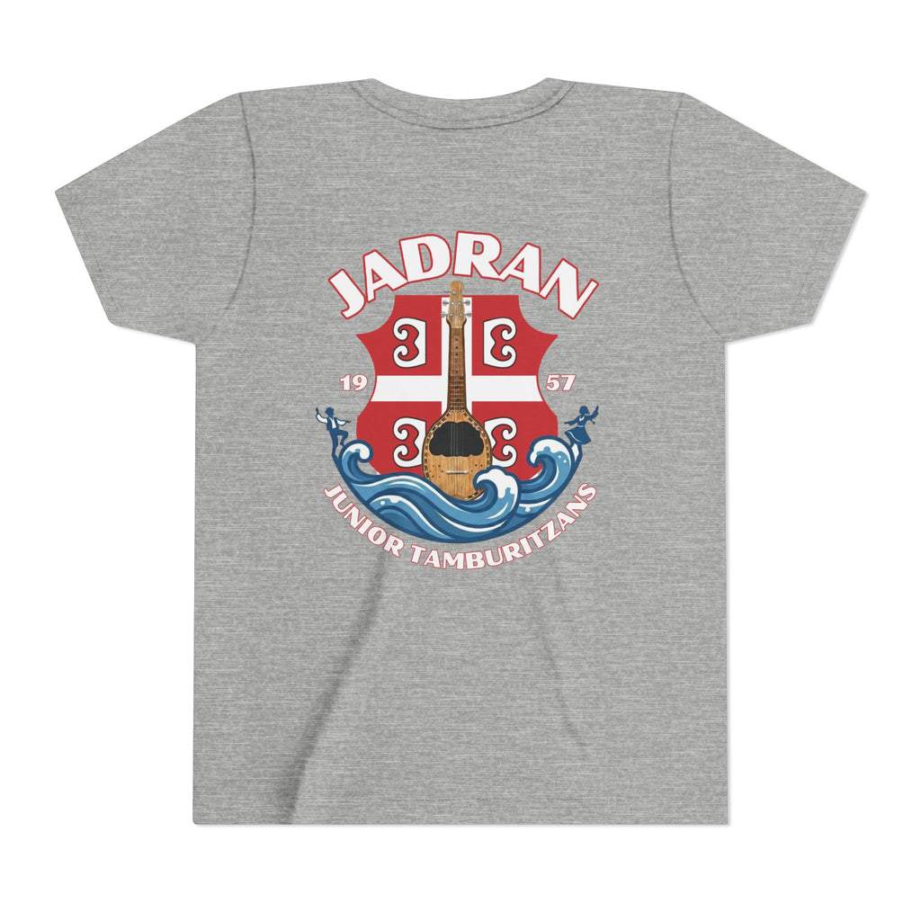 Jadran Junior Tamburitzans Kid Shirt - White and Red Lettering & Serbian Logo
