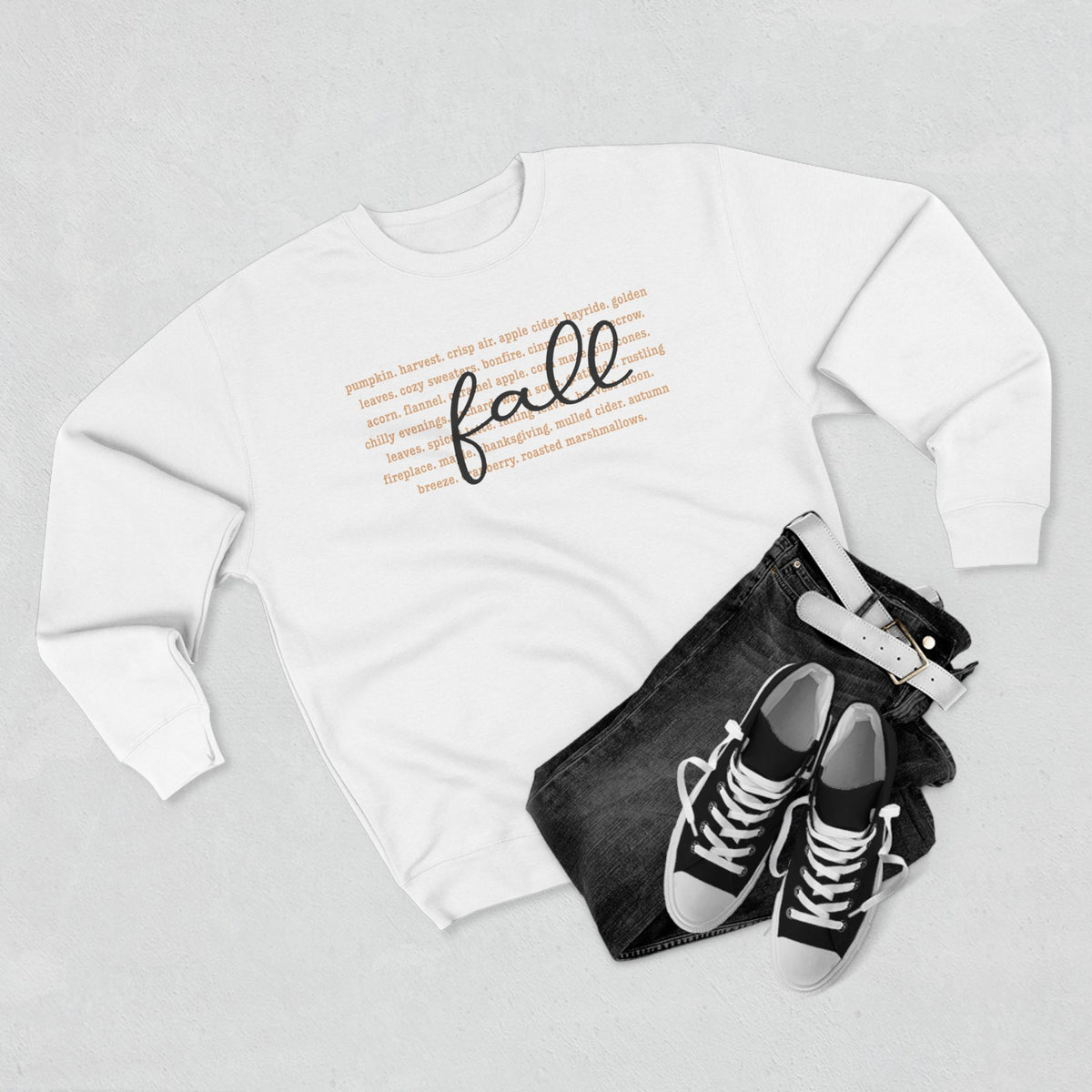 Fall Words Unisex Crewneck Sweatshirt