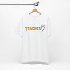 Teacher Heart T‑Shirt — Floral Text Back‑to‑School