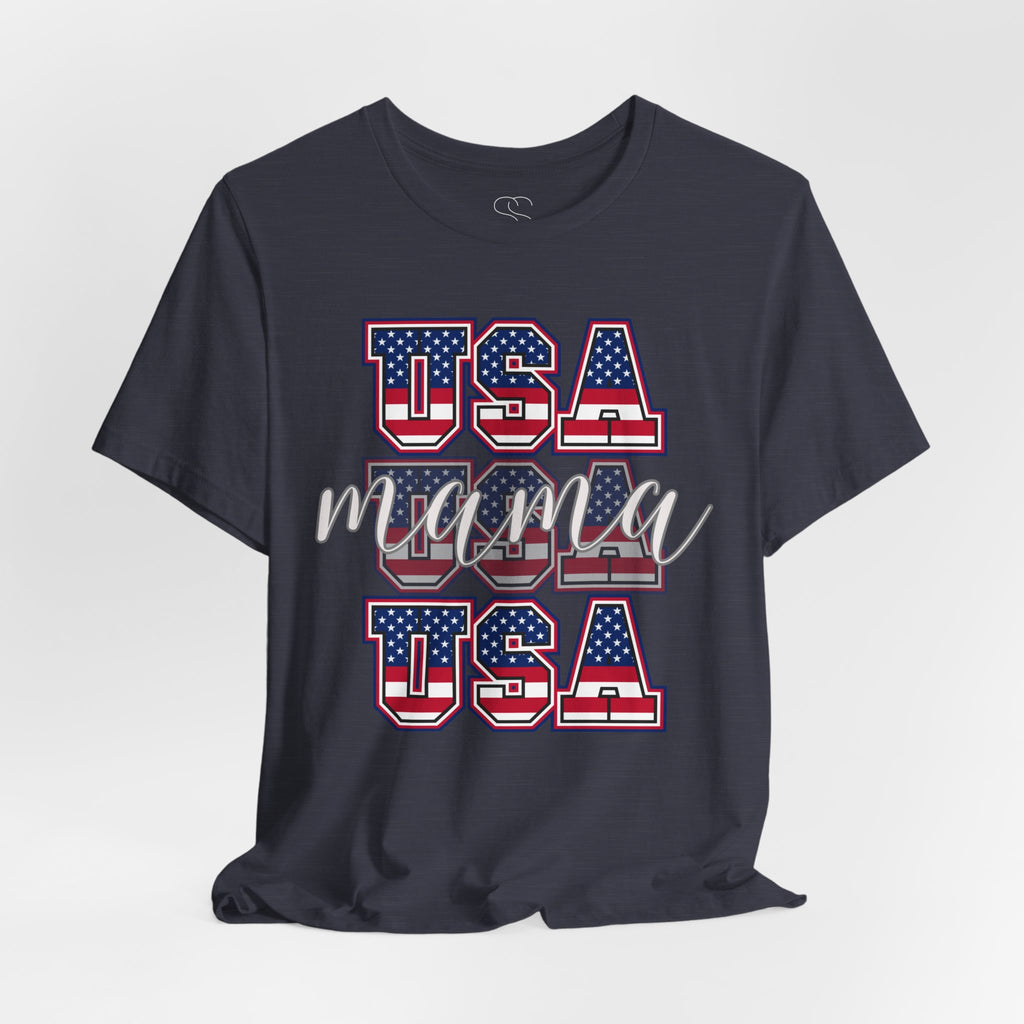 USA Mama Tee - Patriotic Fourth of July Mom Shirt