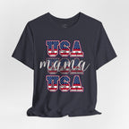 USA Mama Tee - Patriotic Fourth of July Mom Shirt