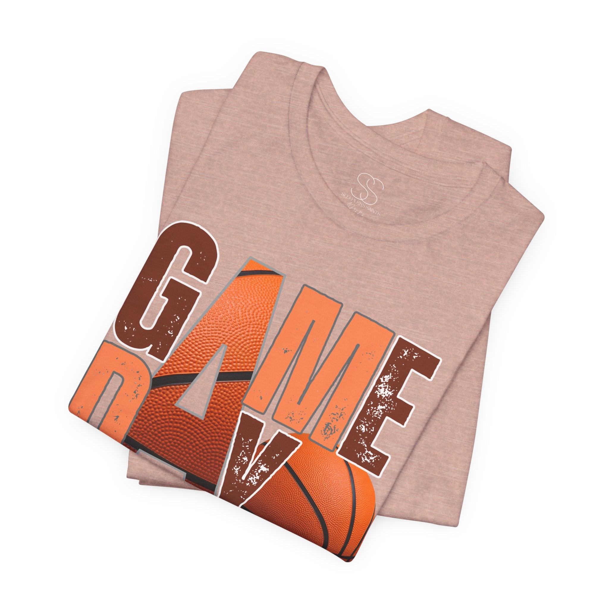 Game Day Basketball T‑Shirt — Retro Orange Basketball Graphic Tee