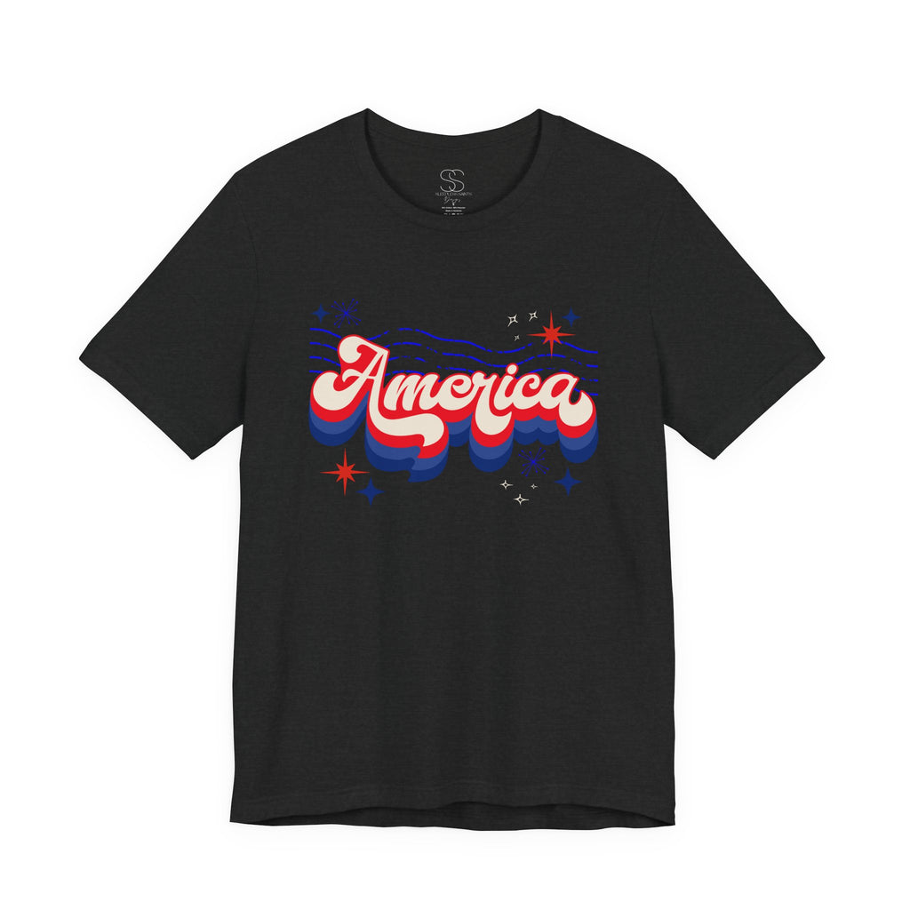 America Retro Graphic Tee - Patriotic 4th of July T-Shirt