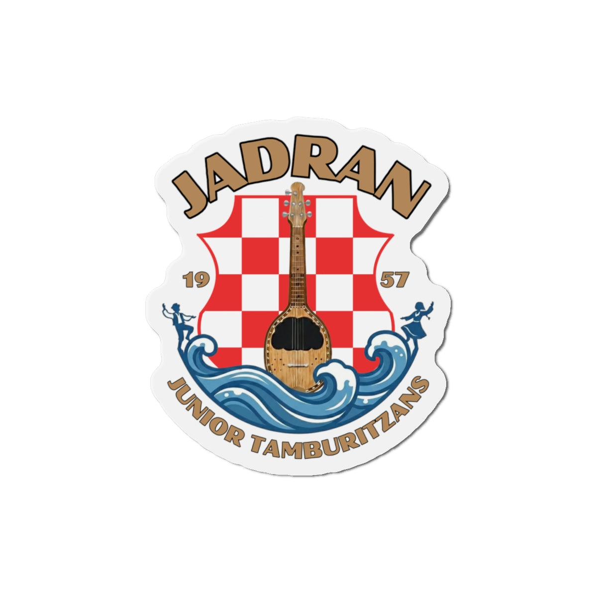 Jadran Junior Tamburitzans Crest Die-Cut Magnet