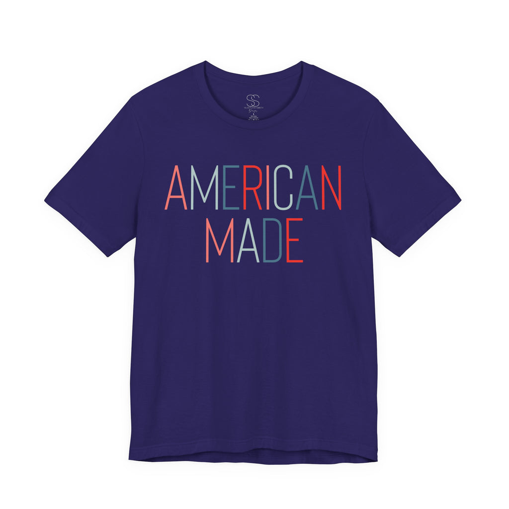 American Made Tee - Retro Red & Blue Graphic T-Shirt