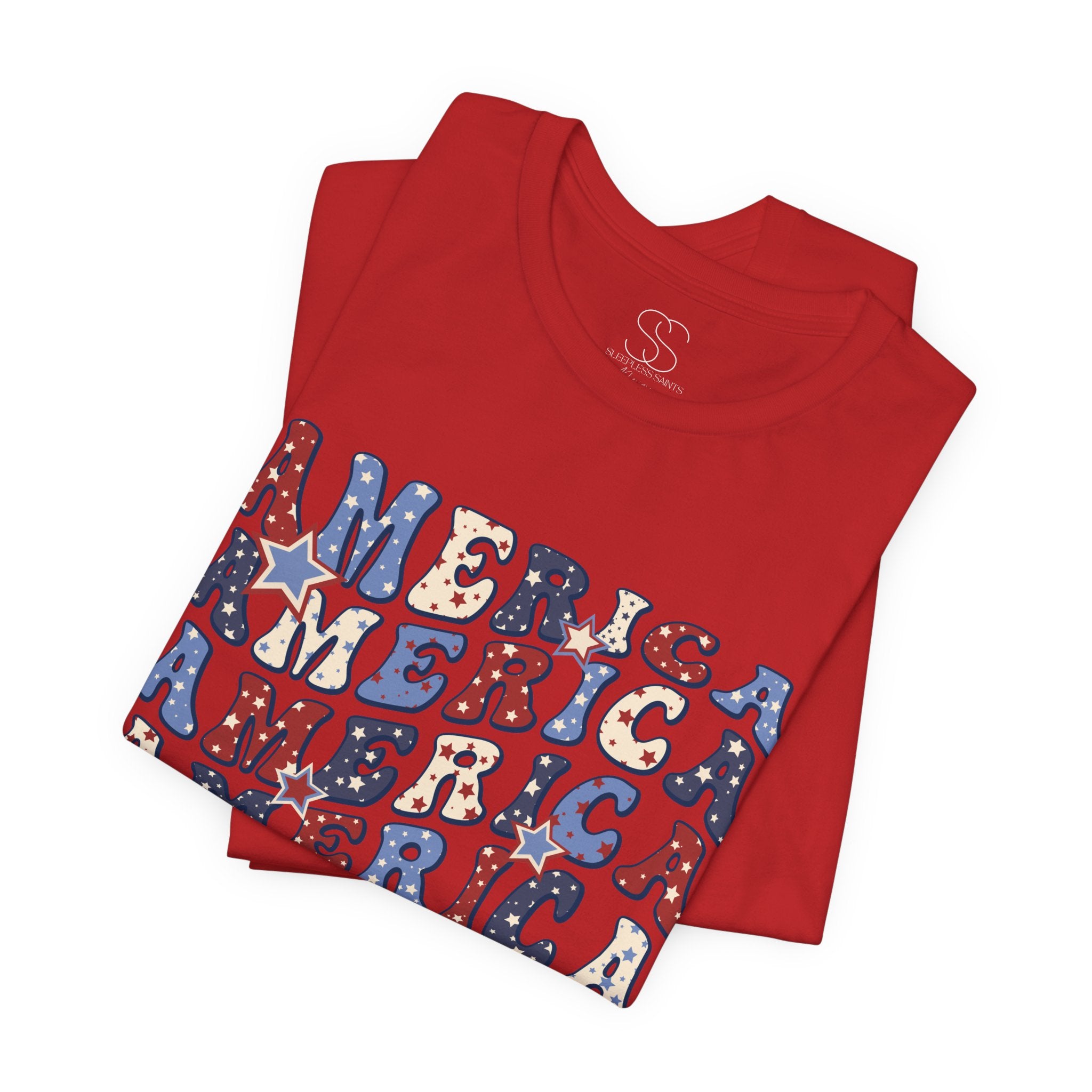 America Retro Adult T-Shirt - Vintage Patriotic 4th of July Tee