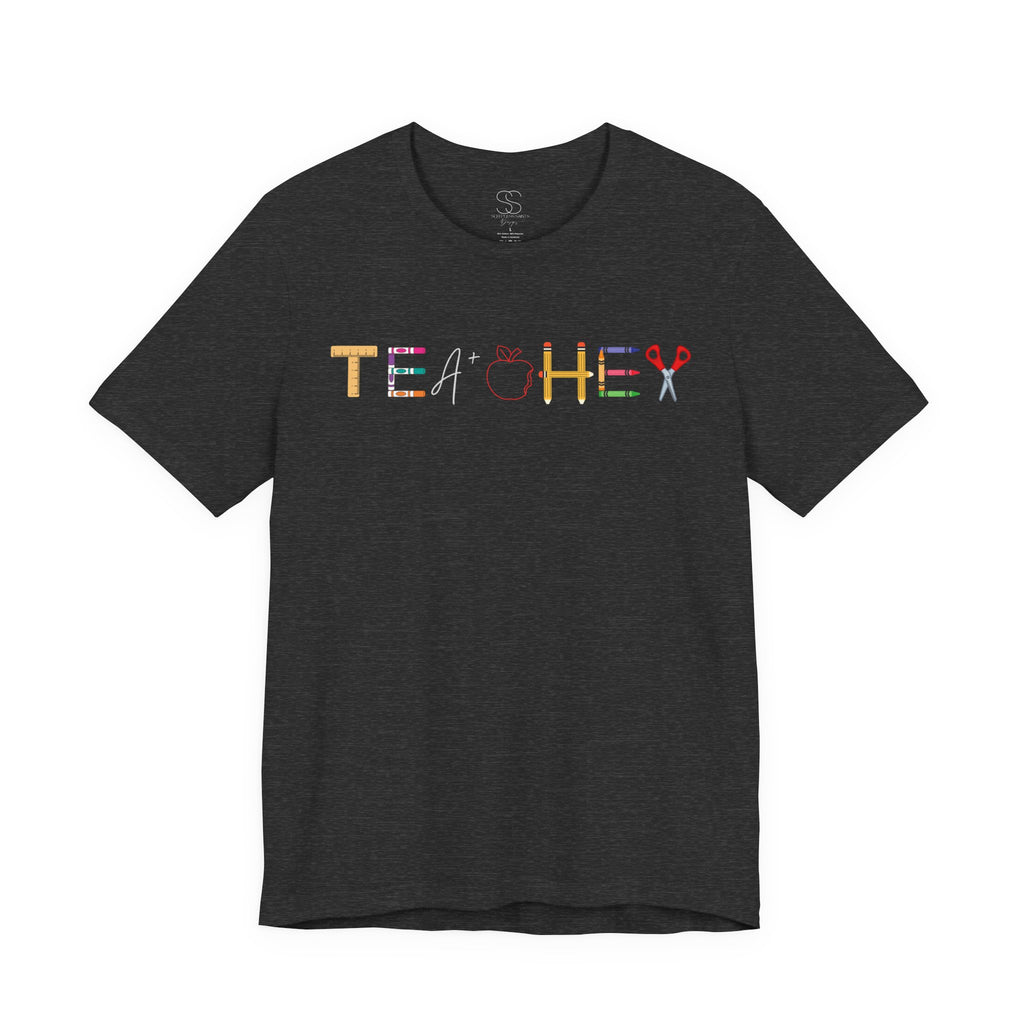 Teacher T-Shirt – Colorful School Supplies Design (TEACHER)