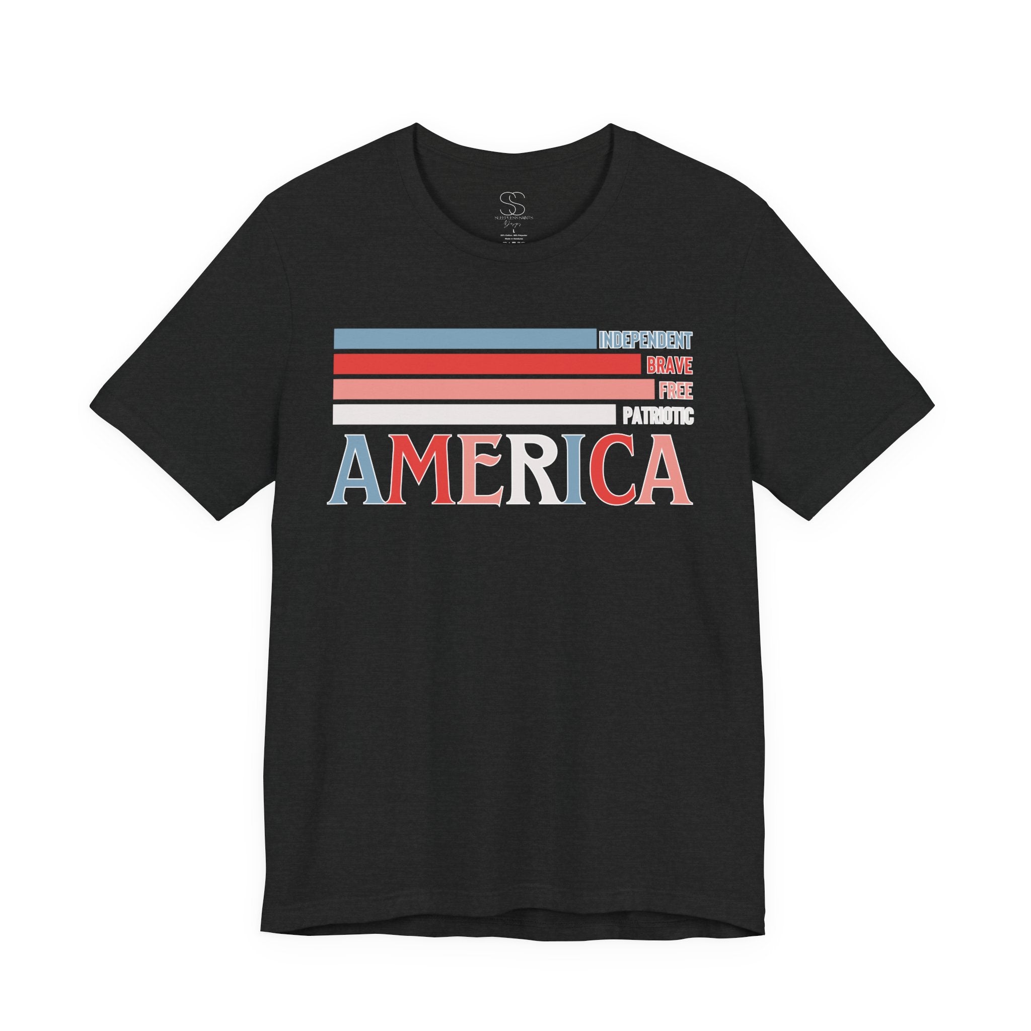America Patriotic T-Shirt – Retro Stars & Stripes Graphic Tee