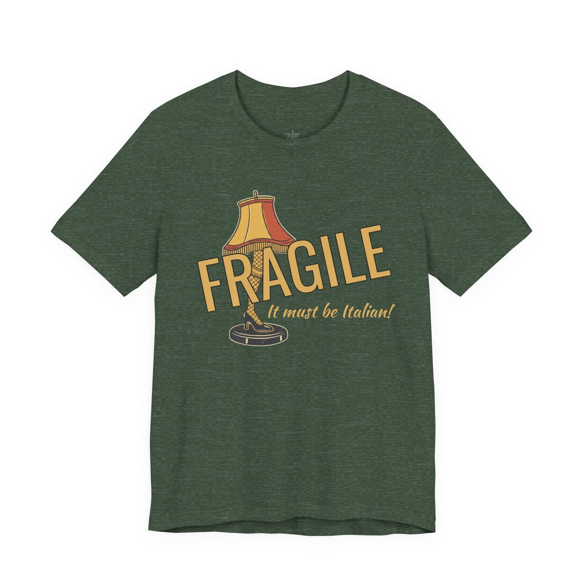 Fragile Lamp Tee — "It Must Be Italian" Retro Graphic T-Shirt