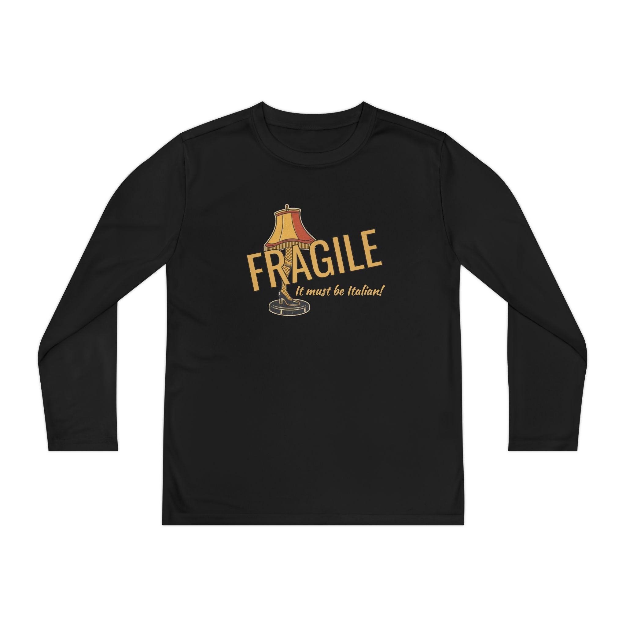 Youth Long Sleeve Tee — "Fragile (It must be Italian)" Design