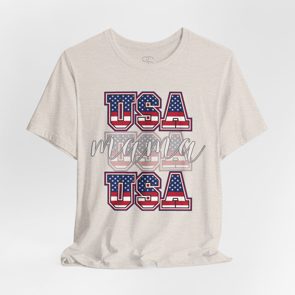 USA Mama Tee - Patriotic Fourth of July Mom Shirt