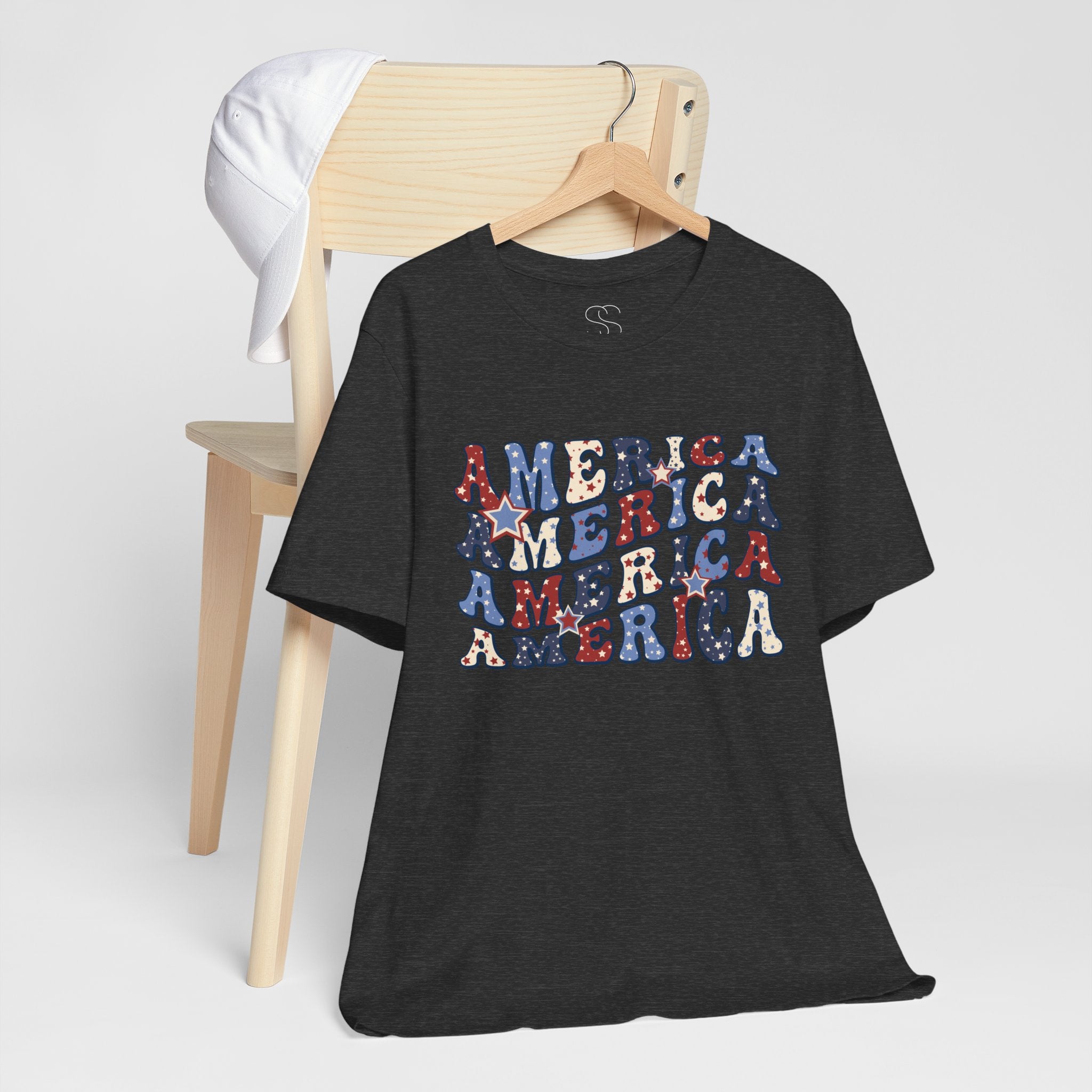 America Retro Adult T-Shirt - Vintage Patriotic 4th of July Tee