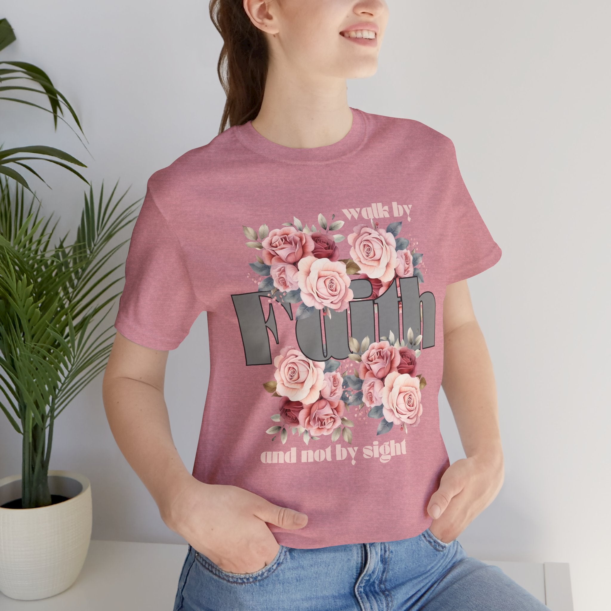 Faith Floral Tee — “Walk by Faith and Not by Sight” Inspirational T‑Shirt