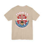 Jadran Junior Tamburitzans Adult T‑Shirt - White and Red Lettering & Serbian Logo