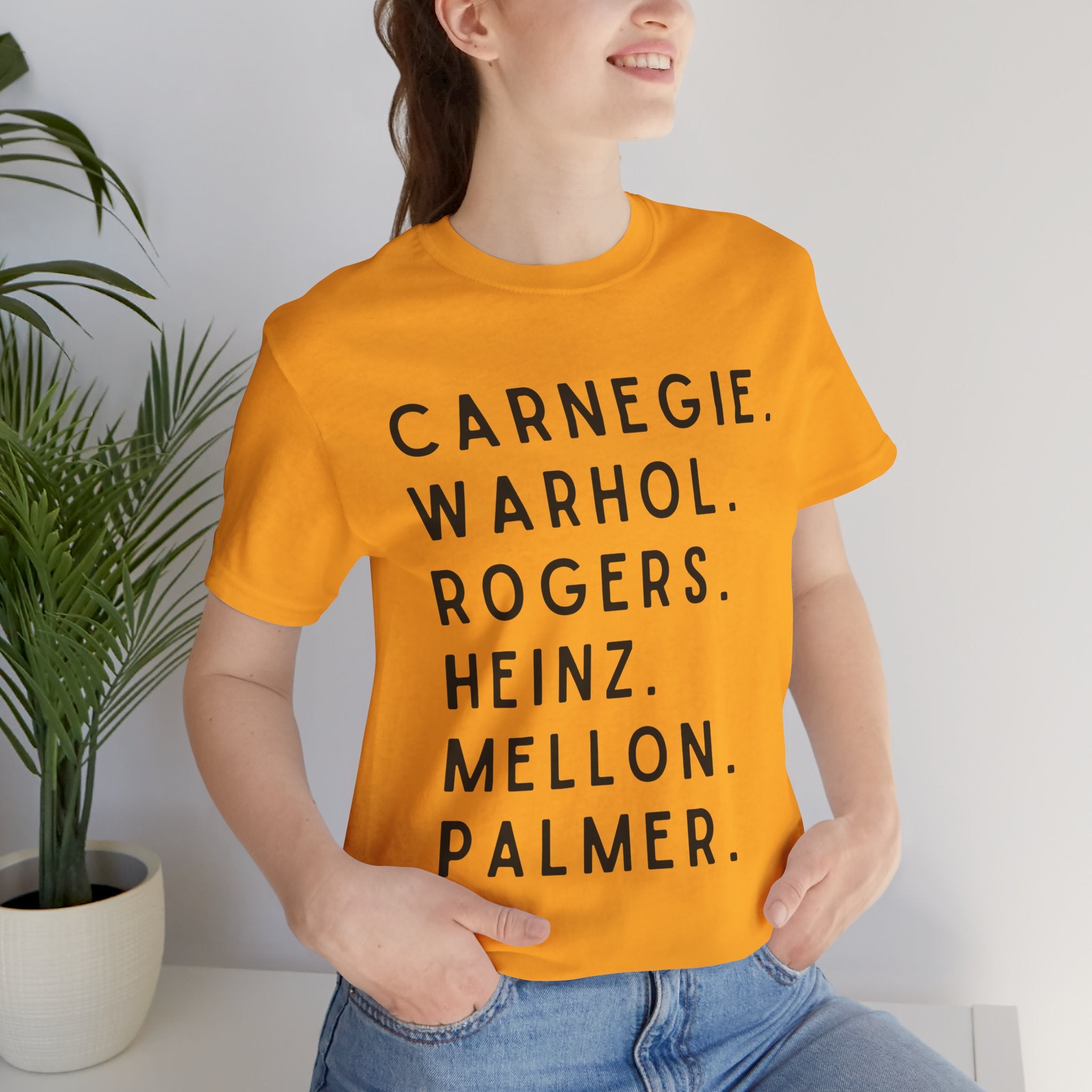 Pittsburgh Names Tee — Carnegie, Warhol, Rogers, Heinz, Mellon, Palmer