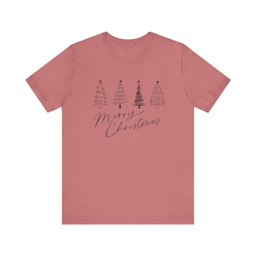 Merry Christmas Minimal Tree Tee