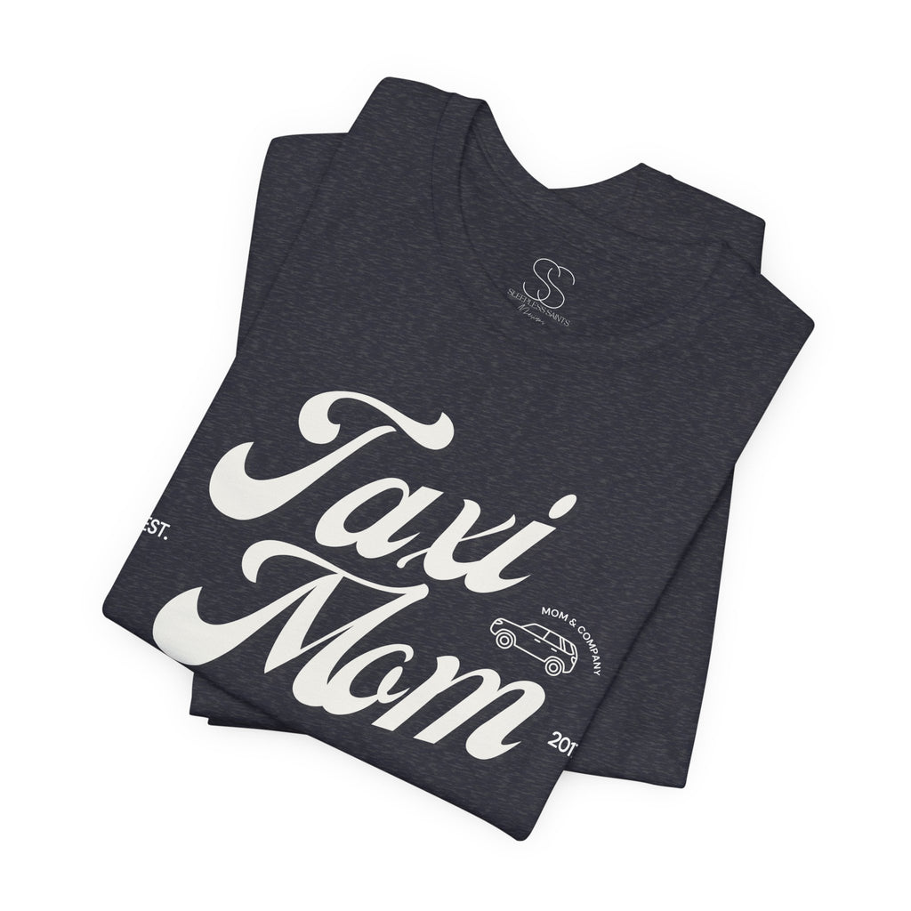 Taxi Mom T‑Shirt — Vintage Script 'Taxi Mom' Graphic Tee
