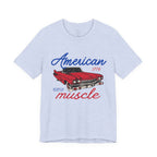 American Muscle Tee - Vintage Red Classic Car 1776 Patriotic Shirt