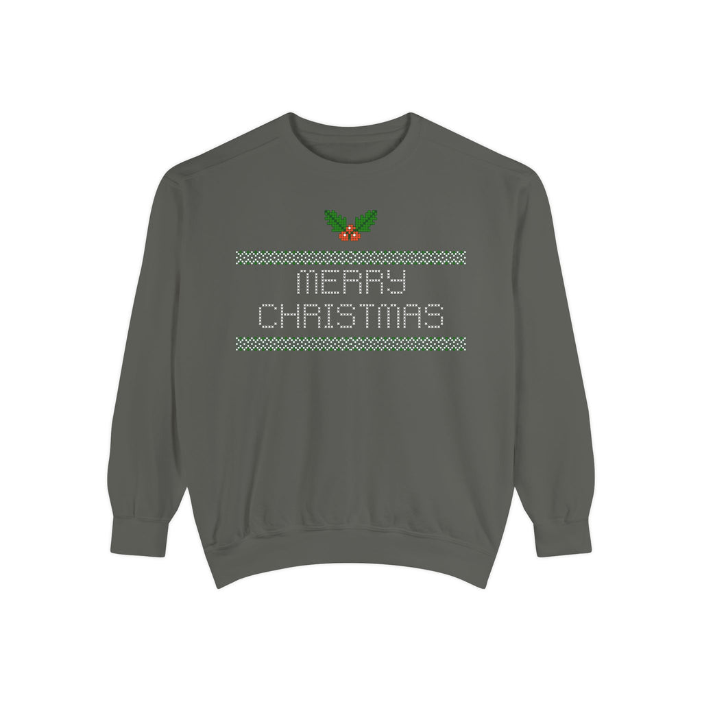 Merry Christmas Stitching Unisex Garment-Dyed Sweatshirt