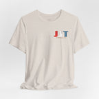 Jadran Junior Tamburitzans Adult T‑Shirt - White and Red Lettering & Serbian Logo