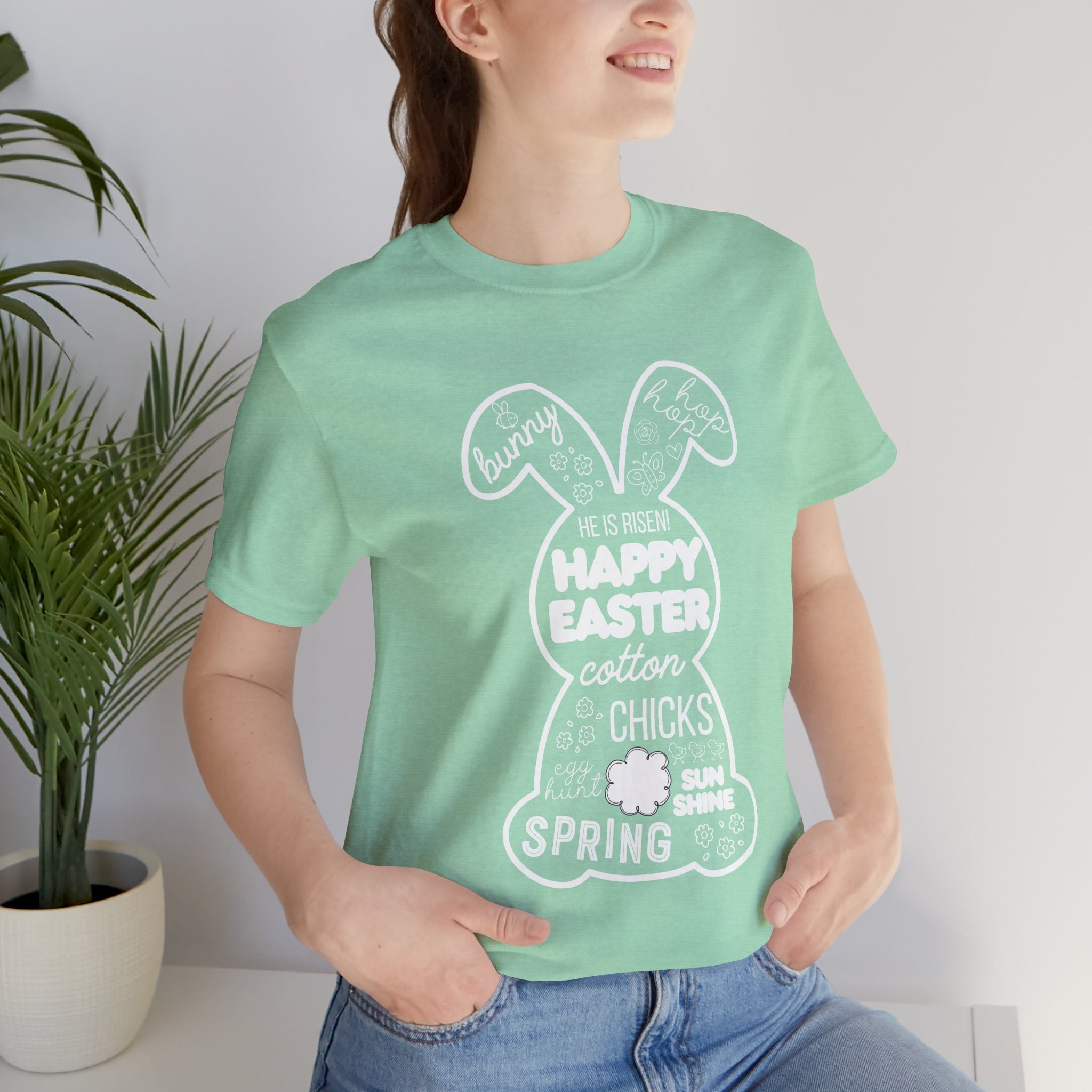 Easter Bunny Typography Tee — "Happy Easter" Spring Graphic T-Shirt