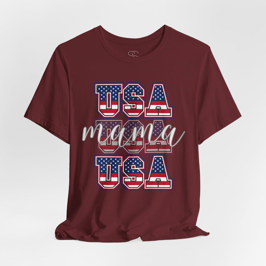 USA Mama Tee - Patriotic Fourth of July Mom Shirt