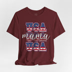 USA Mama Tee - Patriotic Fourth of July Mom Shirt