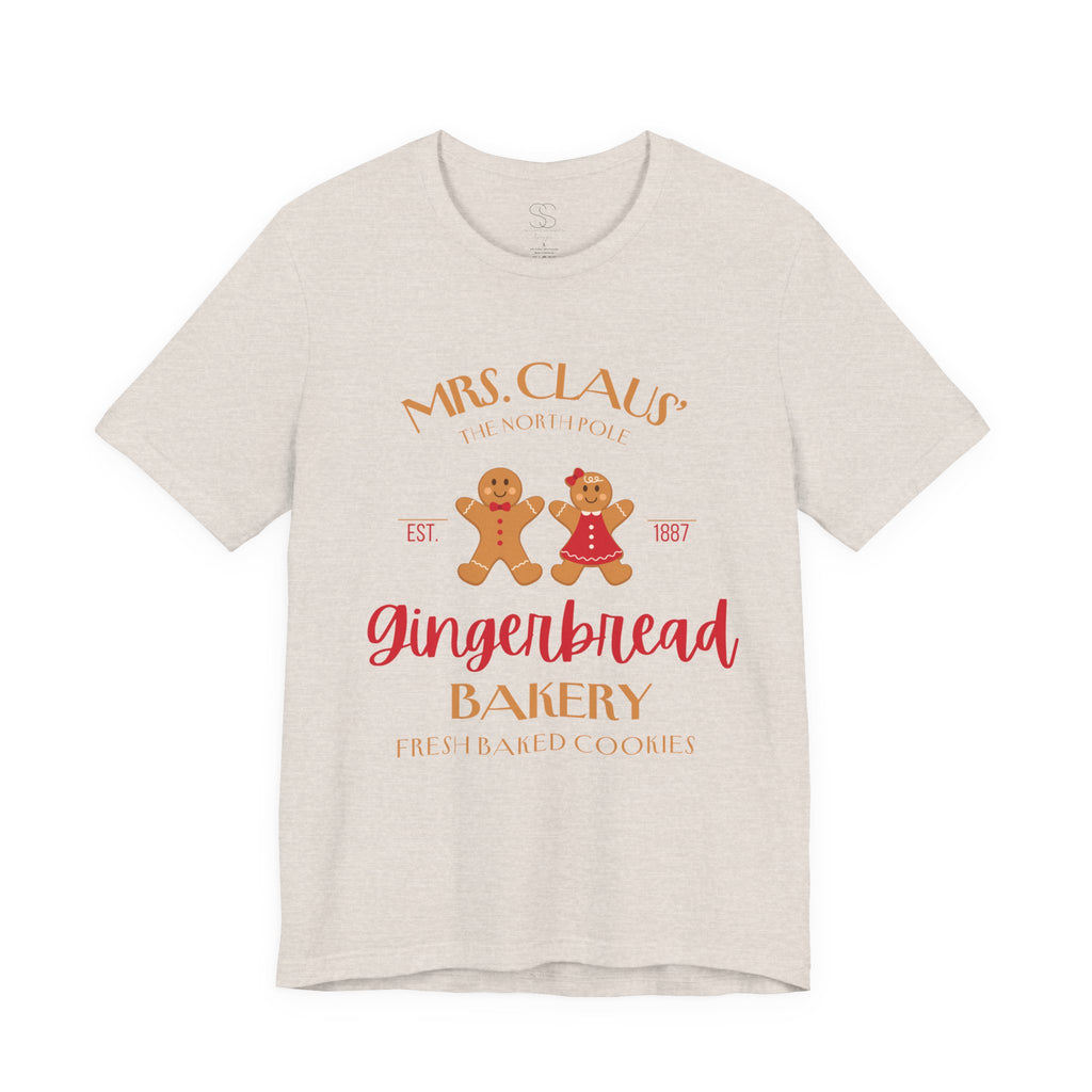 Gingerbread Bakery T‑Shirt – "Mrs. Claus' Gingerbread Bakery" Holiday Tee