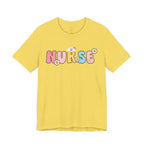 Nurse Floral Bubble Letter T-Shirt — Cute Pastel Tee
