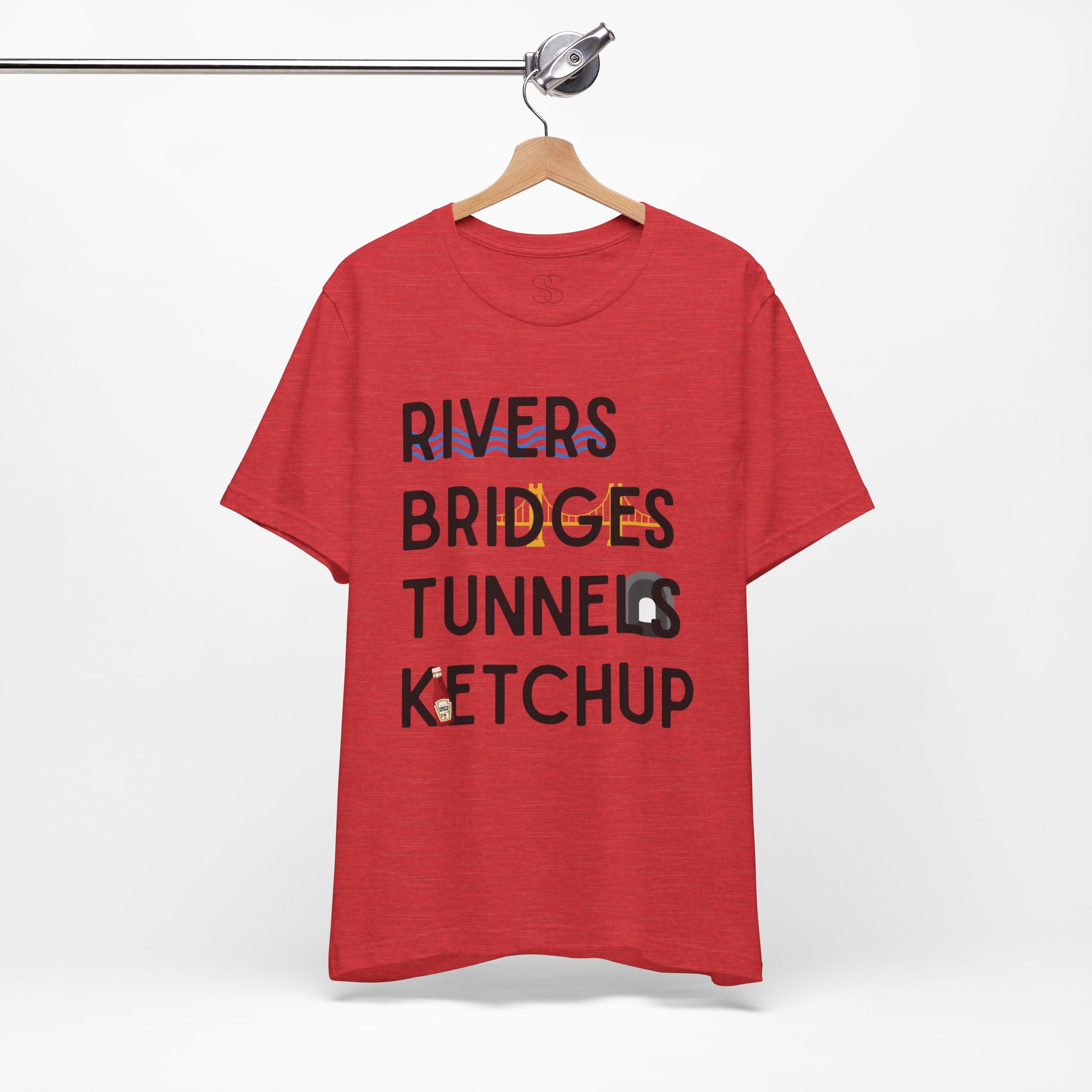 Rivers Bridges Tunnels Ketchup Tee - Pittsburgh Graphic T‑Shirt