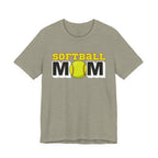 Softball Mom T-Shirt — Yellow Softball Graphic Tee for Baseball/Softball Moms