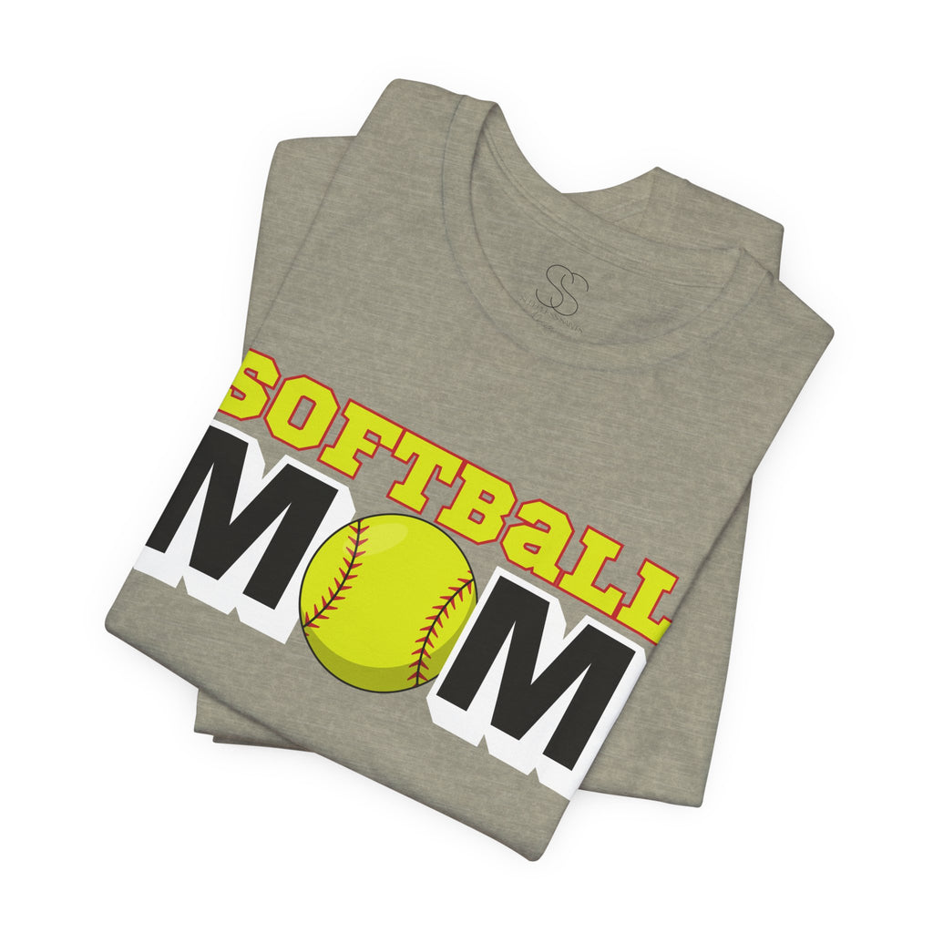 Softball Mom T-Shirt — Yellow Softball Graphic Tee for Baseball/Softball Moms