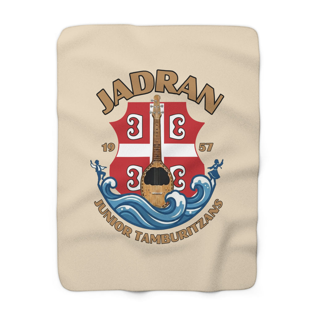 Jadran Junior Tamburitzans Sherpa Fleece Blanket - Serbian Logo