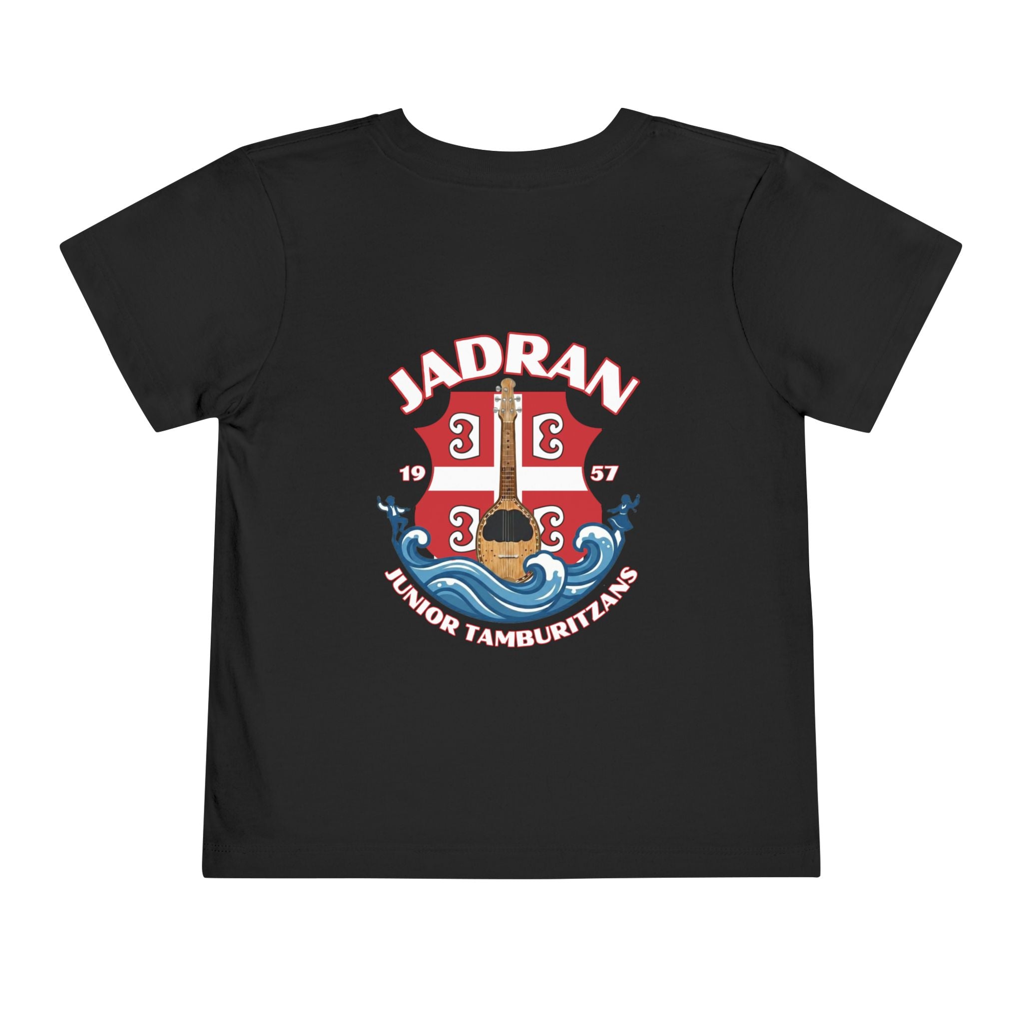 Jadran Junior Tamburitzans Toddler Tee - White and Red Lettering & Serbian Logo