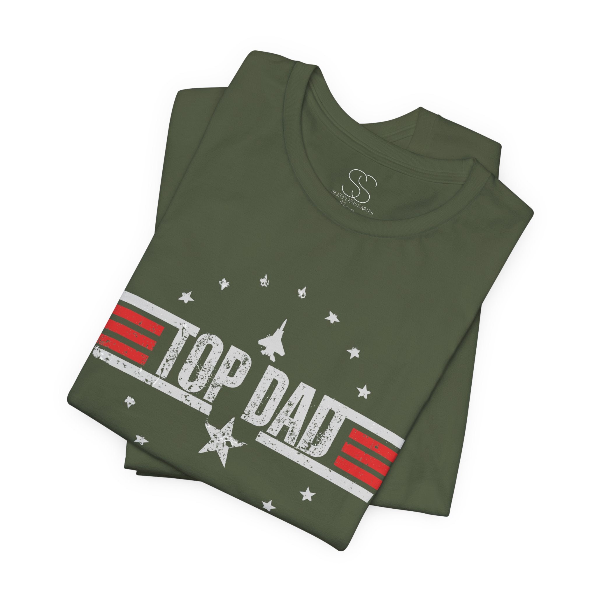 Top Dad Retro Military Stripe T‑Shirt