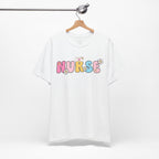 Nurse Floral Bubble Letter T-Shirt — Cute Pastel Tee