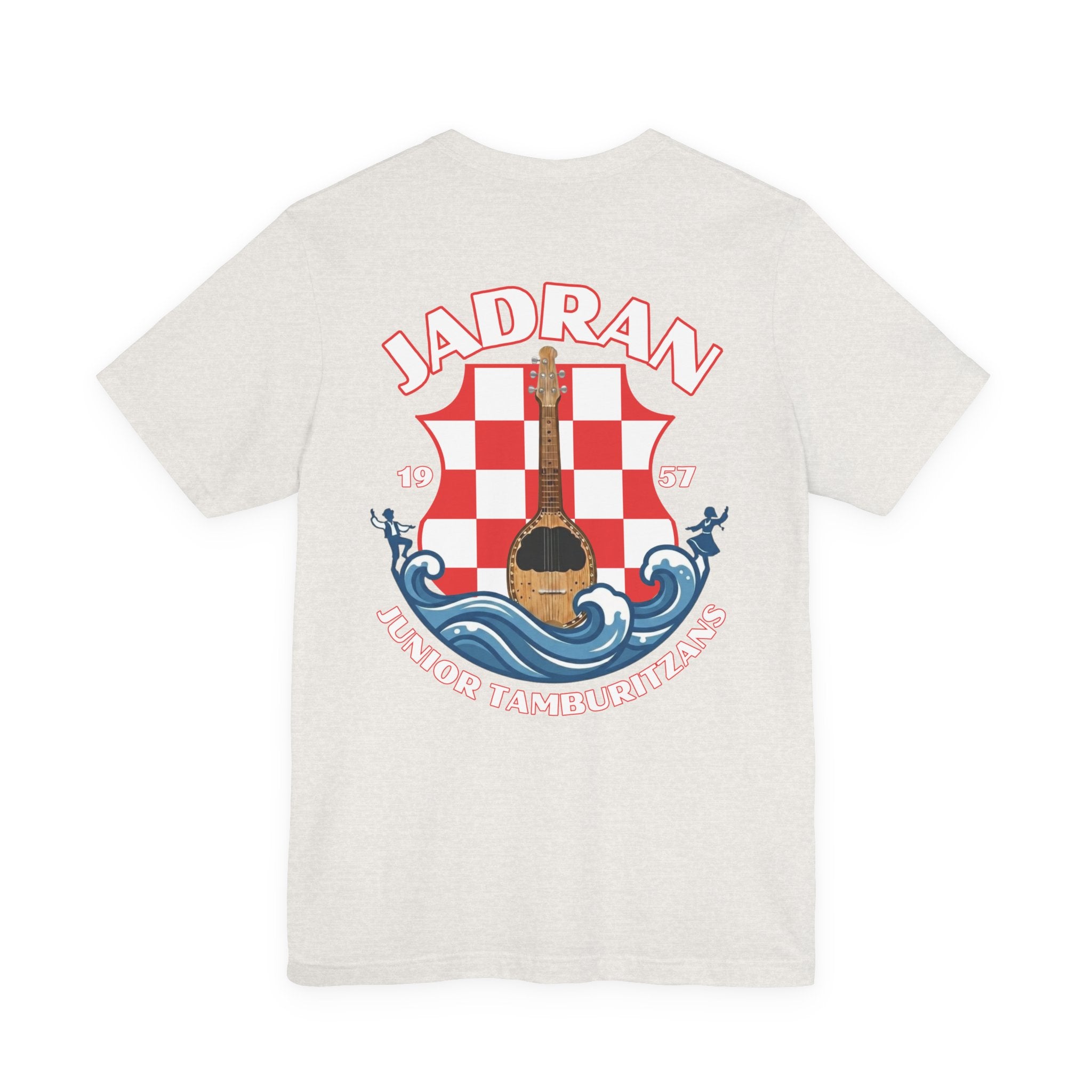 Jadran Junior Tamburitzans Adult T‑Shirt - White and Red Lettering