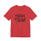 Merry & Bright Christmas Tee - Holiday Light Script T-Shirt