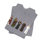 Saints Lineup T‑Shirt — Minimal Catholic Saints Illustration Tee