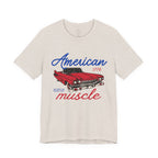 American Muscle Tee - Vintage Red Classic Car 1776 Patriotic Shirt