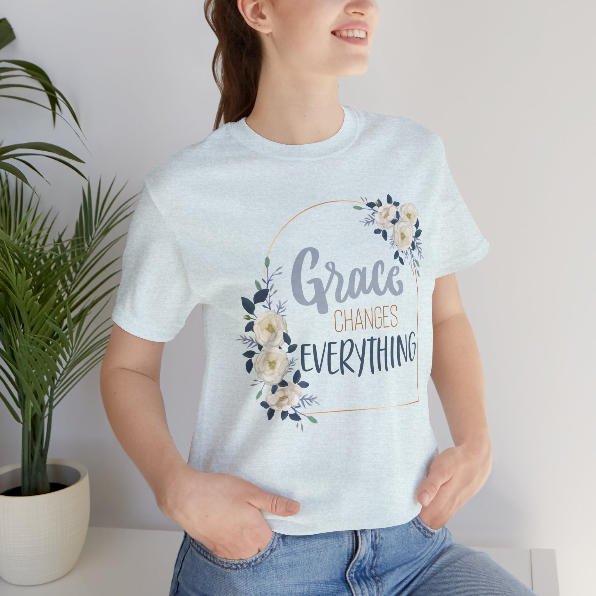 Grace Changes Everything Floral Tee