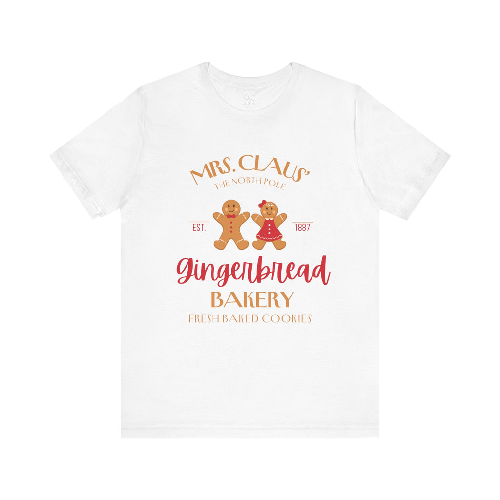 Gingerbread Bakery T‑Shirt – "Mrs. Claus' Gingerbread Bakery" Holiday Tee