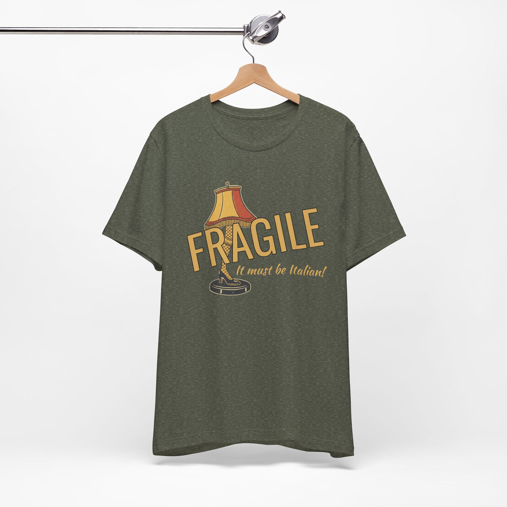 Fragile Lamp Tee — "It Must Be Italian" Retro Graphic T-Shirt