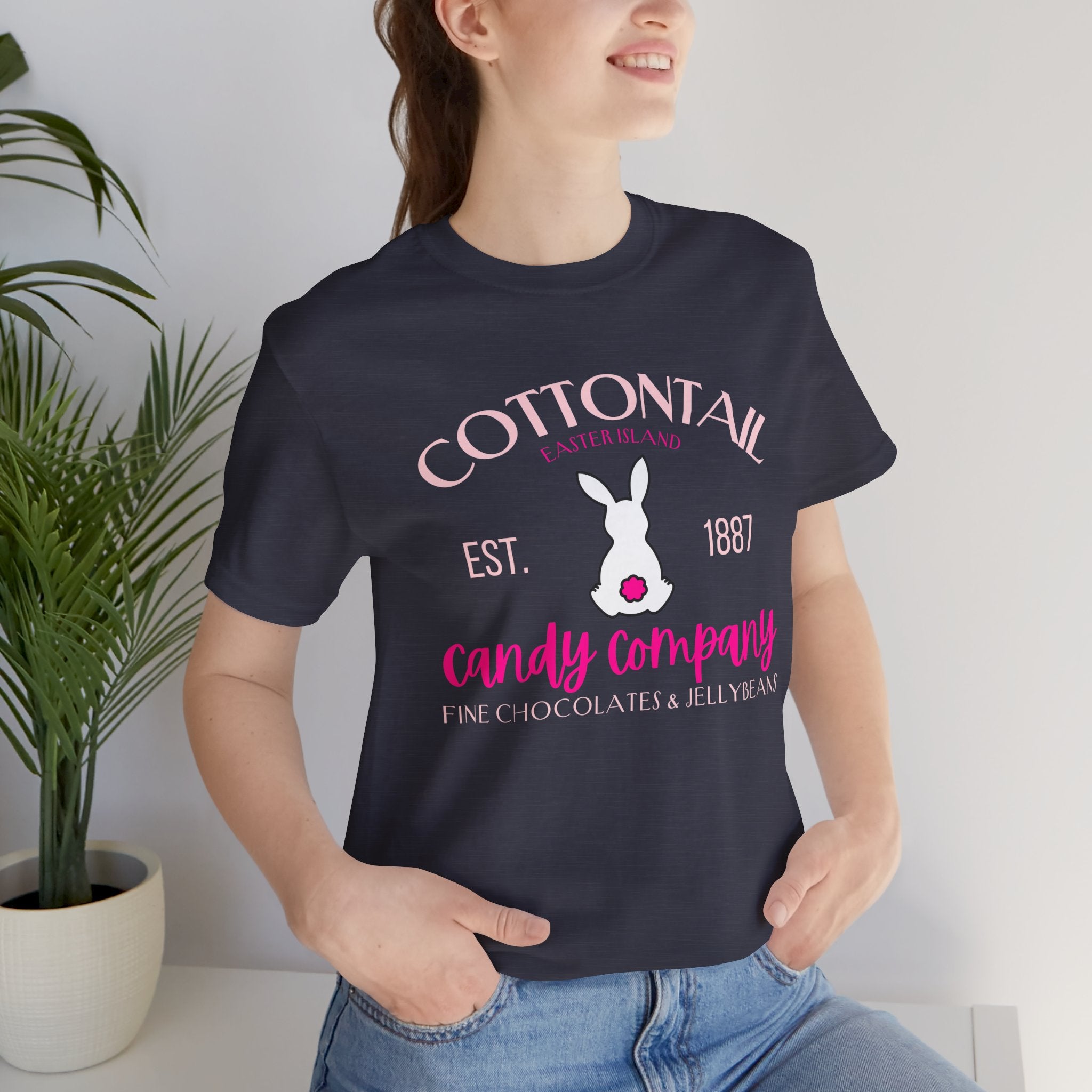 Cottontail Candy Company Tee – Cute Bunny Vintage Candy Shop Shirt